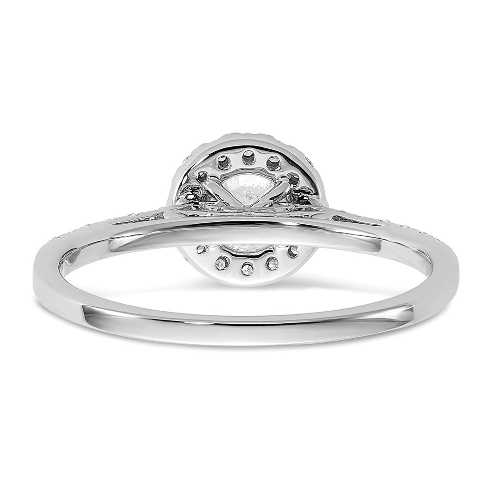 14k White Gold 3/4 carat Lab Grown Diamond VS/SI+ G+ Complete Halo Engagement Ring
