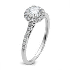 14k White Gold 3/4 carat Lab Grown Diamond VS/SI+ G+ Complete Halo Engagement Ring