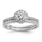 14k White Gold 3/4 carat Lab Grown Diamond VS/SI+ G+ Complete Halo Engagement Ring