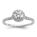 14k White Gold 3/4 carat Lab Grown Diamond VS/SI+ G+ Complete Halo Engagement Ring