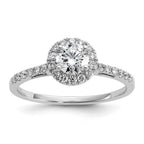 14k White Gold 3/4 carat Lab Grown Diamond VS/SI+ G+ Complete Halo Engagement Ring