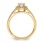14k 3/4 carat Lab Grown Diamond VS/SI+ G+ Complete Halo Engagement Ring