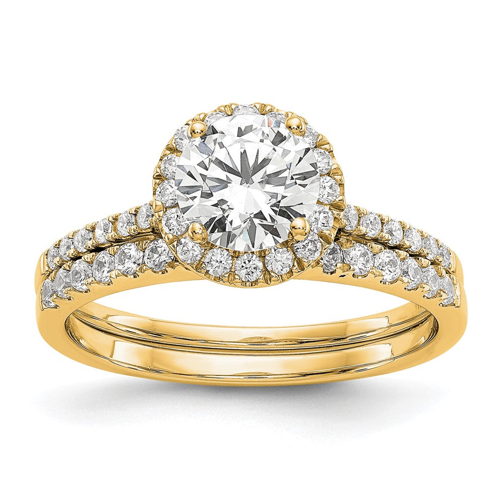 14k 3/4 carat Lab Grown Diamond VS/SI+ G+ Complete Halo Engagement Ring