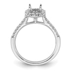 14k White Gold 3/4 carat Lab Grown Diamond VS/SI+ G+ Round Complete Halo Engagement Ring