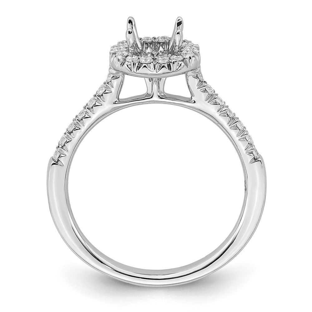 14k White Gold 3/4 carat Lab Grown Diamond VS/SI+ G+ Round Complete Halo Engagement Ring