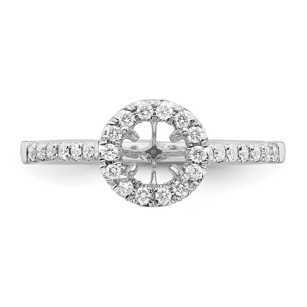 14k White Gold 3/4 carat Lab Grown Diamond VS/SI+ G+ Round Complete Halo Engagement Ring