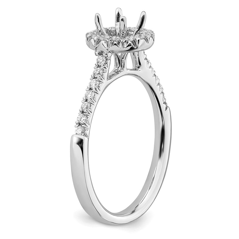 14k White Gold 3/4 carat Lab Grown Diamond VS/SI+ G+ Round Complete Halo Engagement Ring