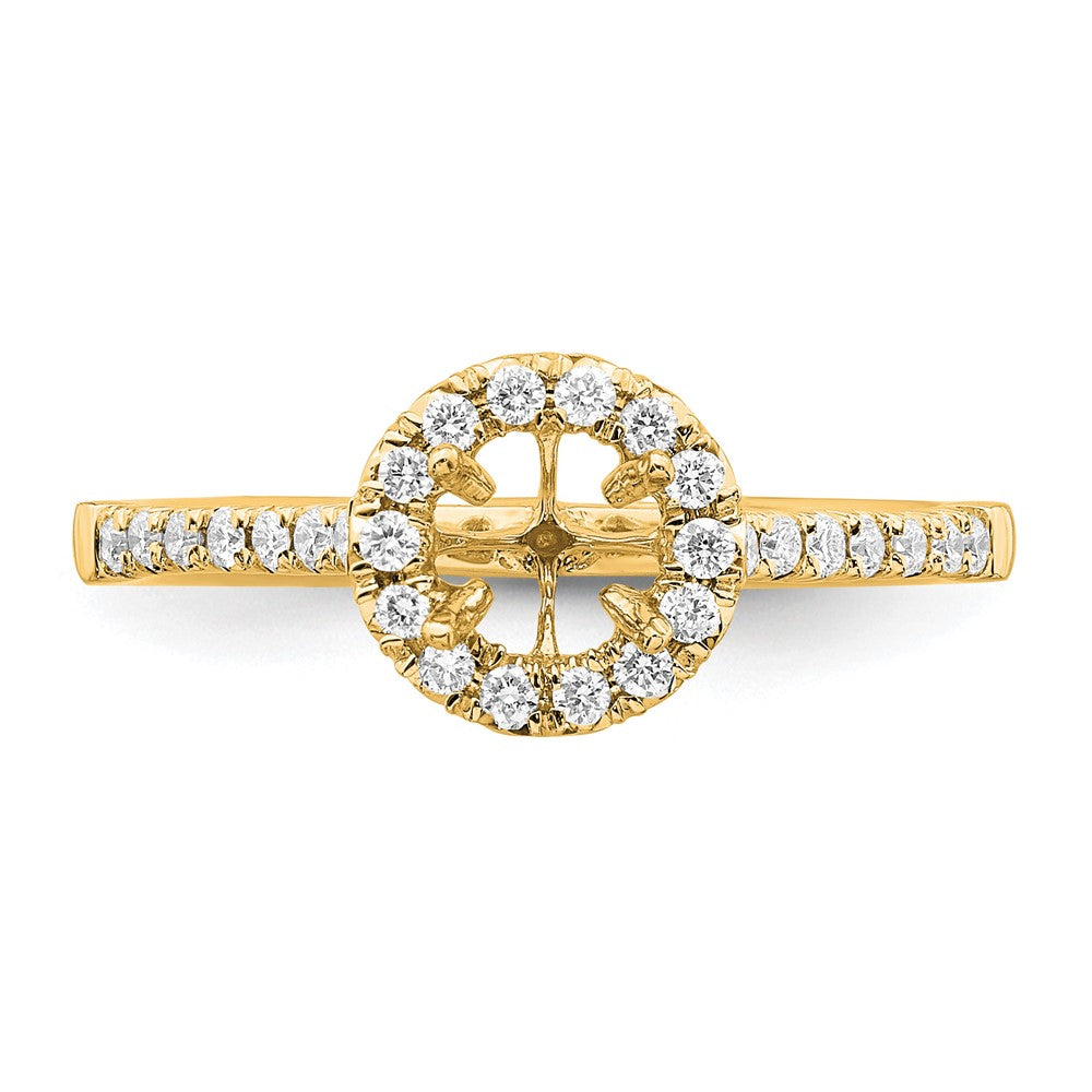 14k 3/4 carat Lab Grown Diamond VS/SI+ G+ Round Complete Halo Engagement Ring