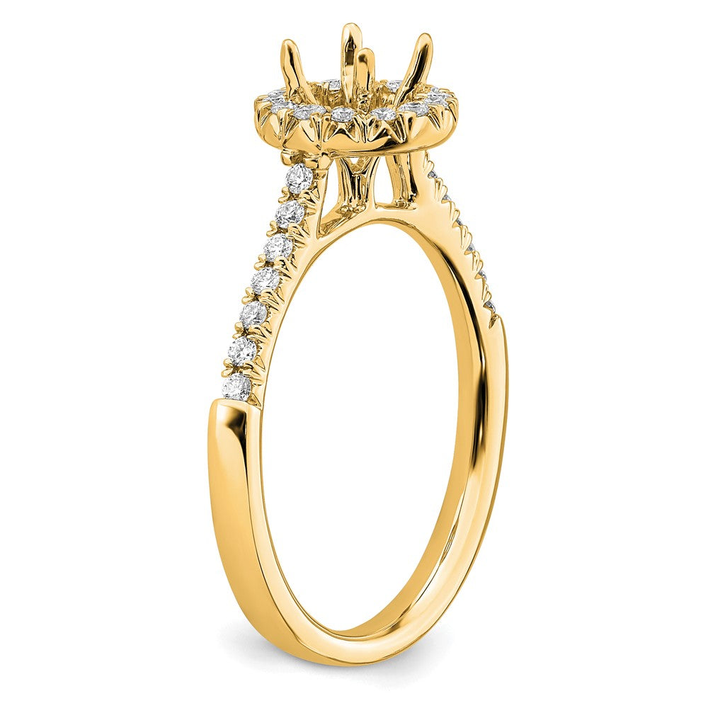 14k 3/4 carat Lab Grown Diamond VS/SI+ G+ Round Complete Halo Engagement Ring