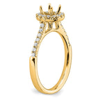 14k 3/4 carat Lab Grown Diamond VS/SI+ G+ Round Complete Halo Engagement Ring