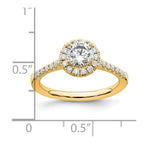 14k 3/4 carat Lab Grown Diamond VS/SI+ G+ Round Complete Halo Engagement Ring