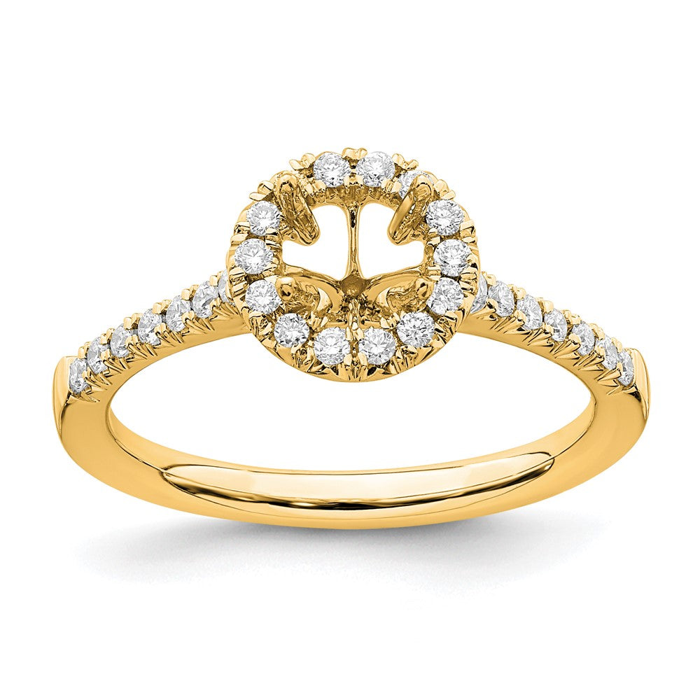 14k 3/4 carat Lab Grown Diamond VS/SI+ G+ Round Complete Halo Engagement Ring