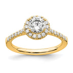 14k 3/4 carat Lab Grown Diamond VS/SI+ G+ Round Complete Halo Engagement Ring