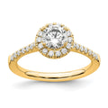 14k 3/4 carat Lab Grown Diamond VS/SI+ G+ Round Complete Halo Engagement Ring