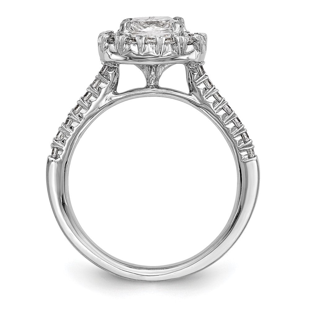 14ky TRUE ORIGIN Lab Grown Diamond VS+ F+ S/M Cushion Halo Eng. Rin