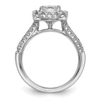 14ky TRUE ORIGIN Lab Grown Diamond VS+ F+ S/M Cushion Halo Eng. Rin