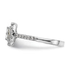 14ky TRUE ORIGIN Lab Grown Diamond VS+ F+ S/M Cushion Halo Eng. Rin