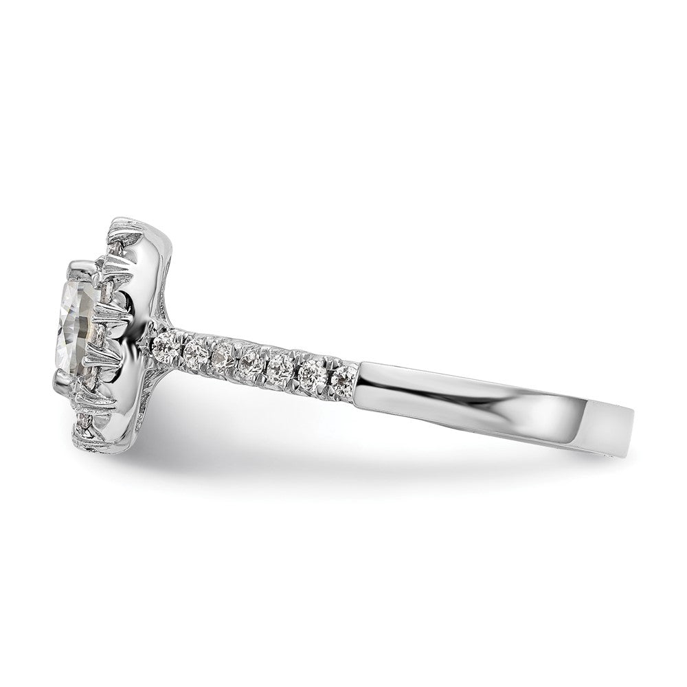 14ky TRUE ORIGIN Lab Grown Diamond VS+ F+ S/M Cushion Halo Eng. Rin