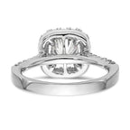 14ky TRUE ORIGIN Lab Grown Diamond VS+ F+ S/M Cushion Halo Eng. Rin