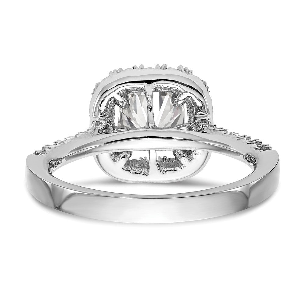 14ky TRUE ORIGIN Lab Grown Diamond VS+ F+ S/M Cushion Halo Eng. Rin