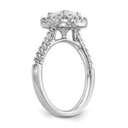 14ky TRUE ORIGIN Lab Grown Diamond VS+ F+ S/M Cushion Halo Eng. Rin