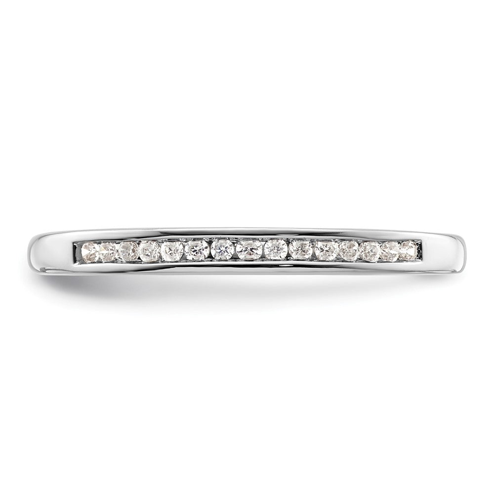 14k White Gold 1/10 carat Diamond Complete Channel-set Wedding Band