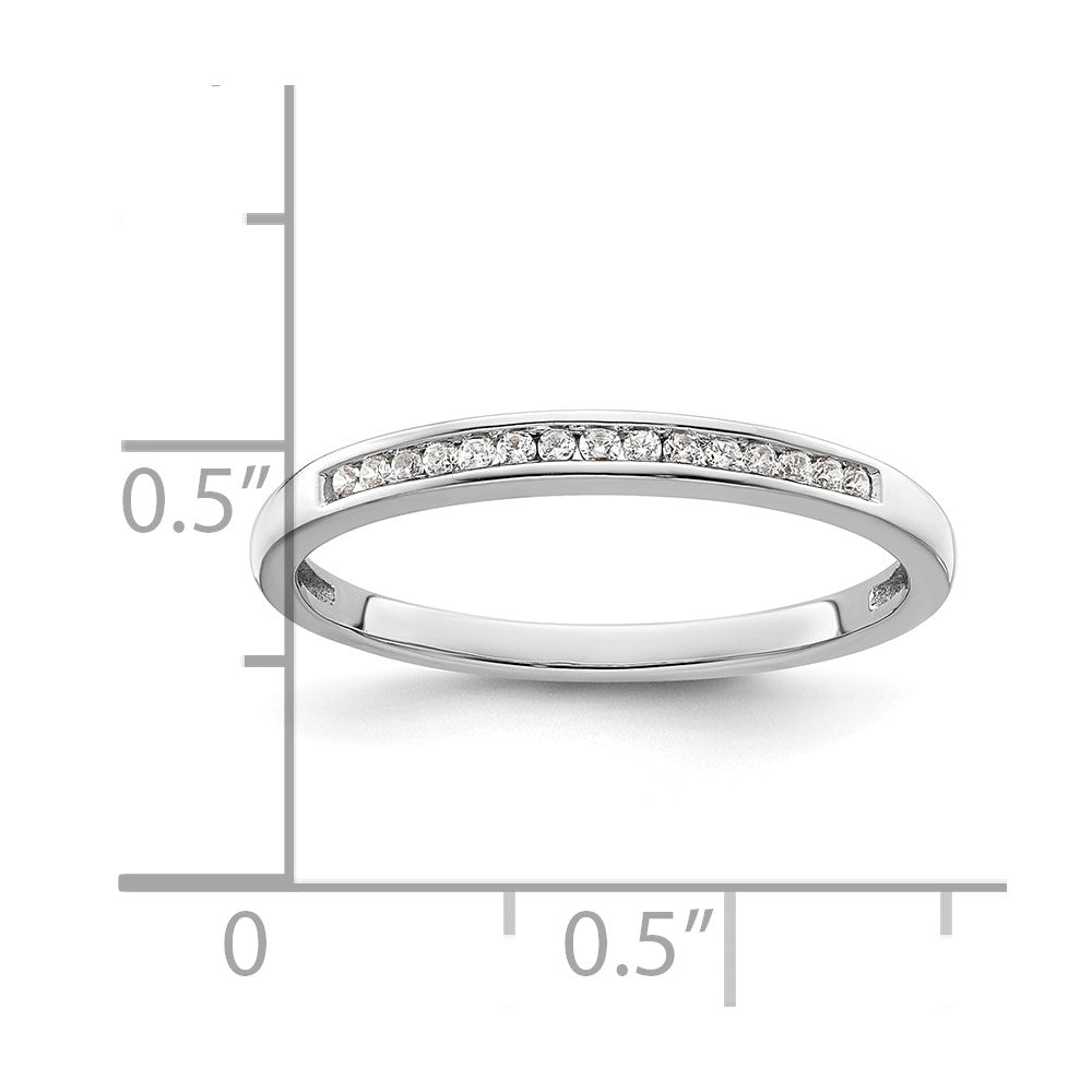 14k White Gold 1/10 carat Diamond Complete Channel-set Wedding Band