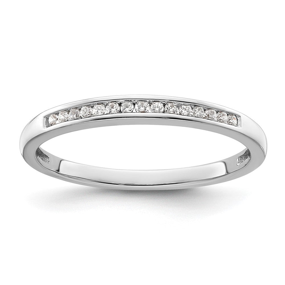 14k White Gold 1/10 carat Diamond Complete Channel-set Wedding Band