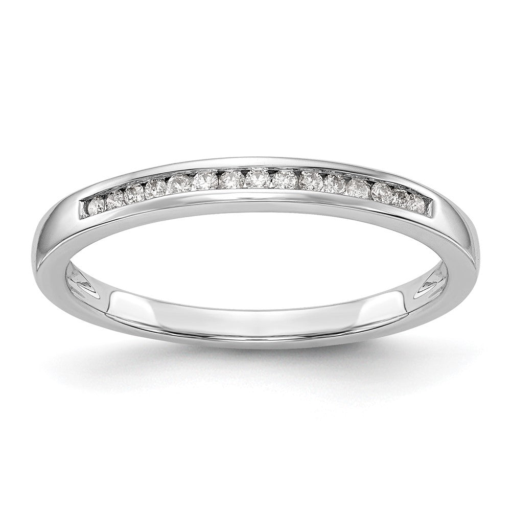 14k White Gold Diamond Wedding Band