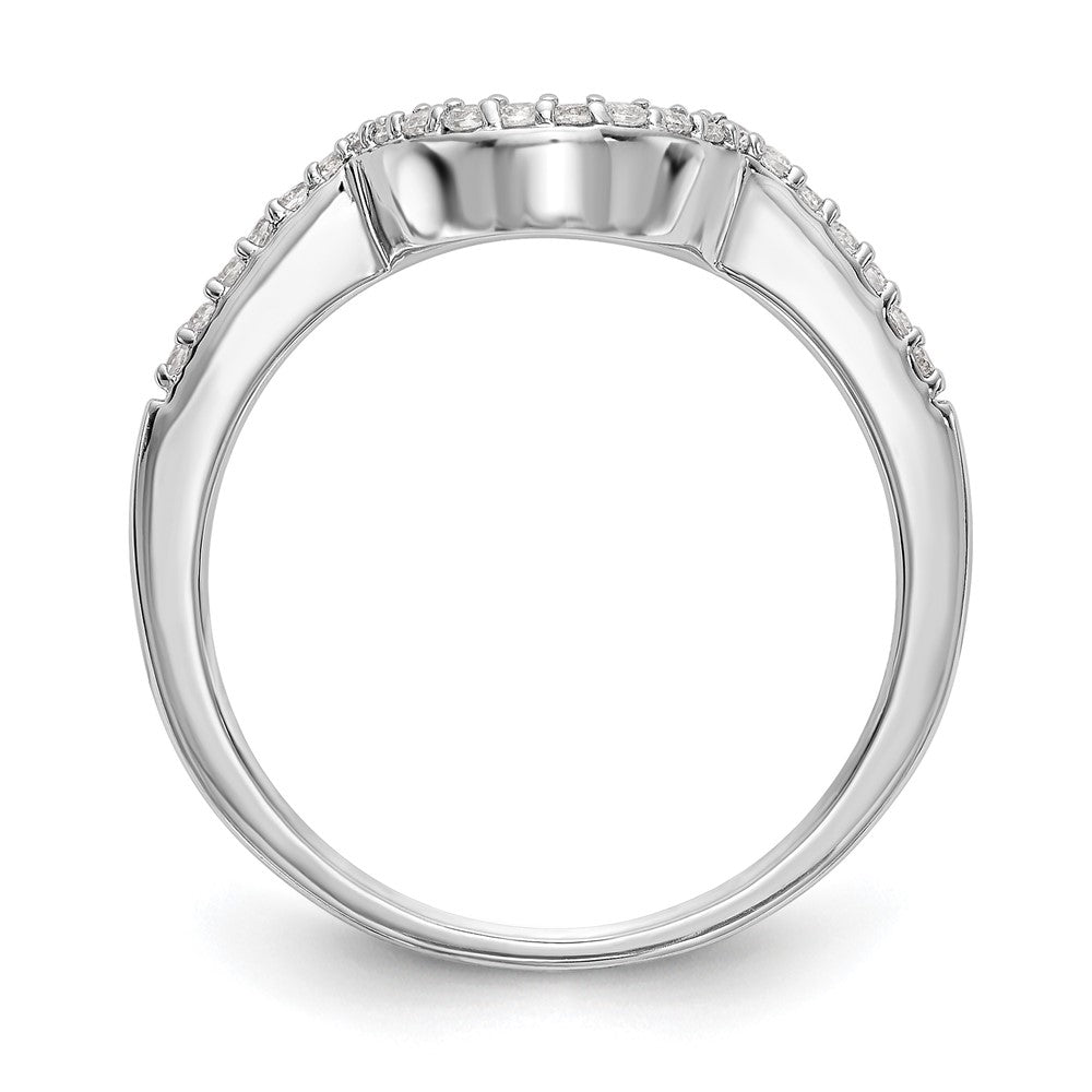 14k White Gold 1/6 carat Diamond Contoured Complete Wedding Band