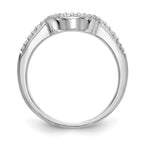 14k White Gold 1/6 carat Diamond Contoured Complete Wedding Band