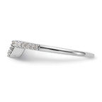 14k White Gold 1/6 carat Diamond Contoured Complete Wedding Band