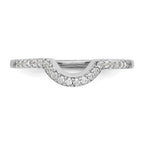 14k White Gold 1/6 carat Diamond Contoured Complete Wedding Band