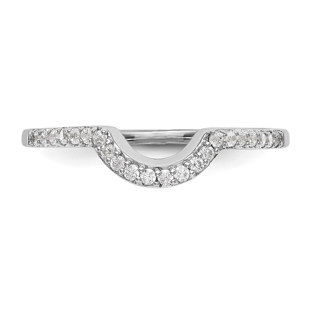 14k White Gold 1/6 carat Diamond Contoured Complete Wedding Band