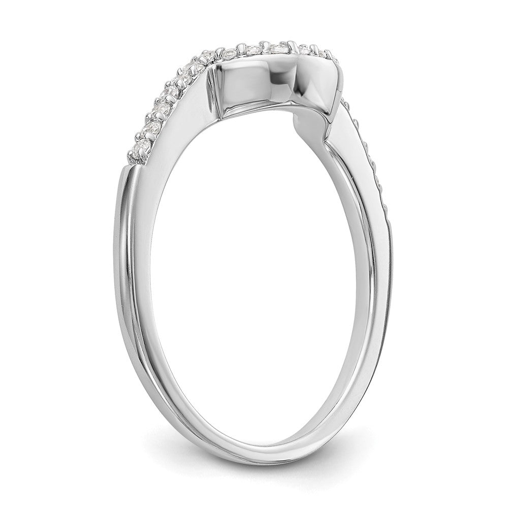 14k White Gold 1/6 carat Diamond Contoured Complete Wedding Band
