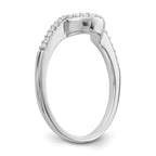 14k White Gold 1/6 carat Diamond Contoured Complete Wedding Band