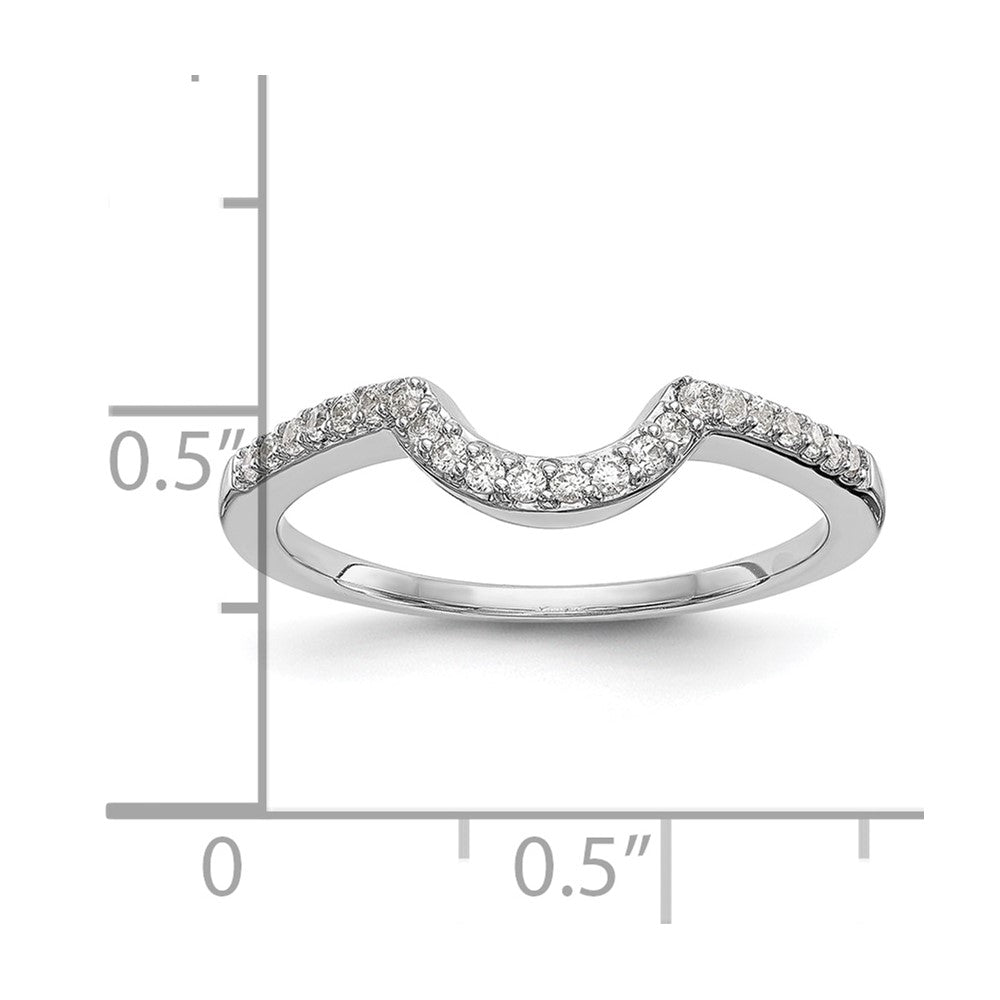 14k White Gold 1/6 carat Diamond Contoured Complete Wedding Band