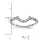 14k White Gold 1/6 carat Diamond Contoured Complete Wedding Band