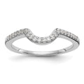 14k White Gold 1/6 carat Diamond Contoured Complete Wedding Band