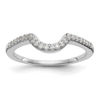 14k White Gold 1/6 carat Diamond Contoured Complete Wedding Band