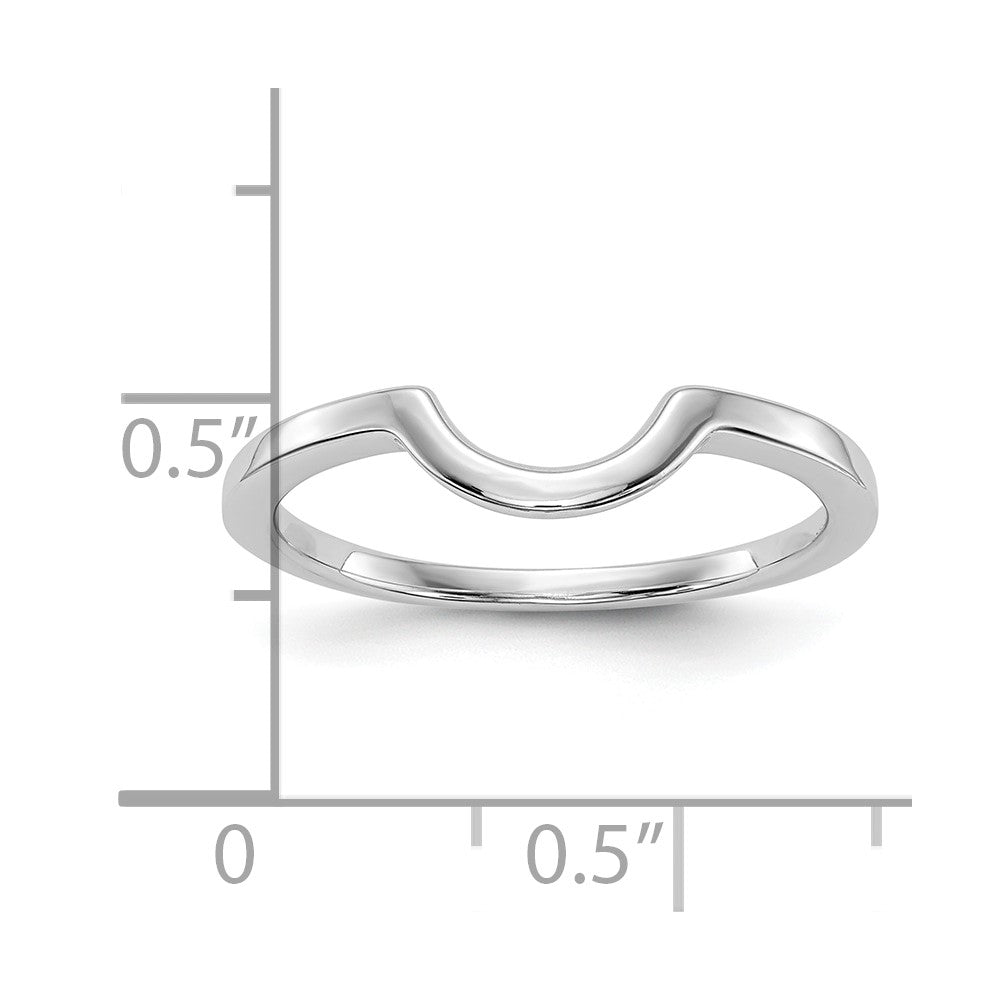14k White Gold Contoured Wedding Band