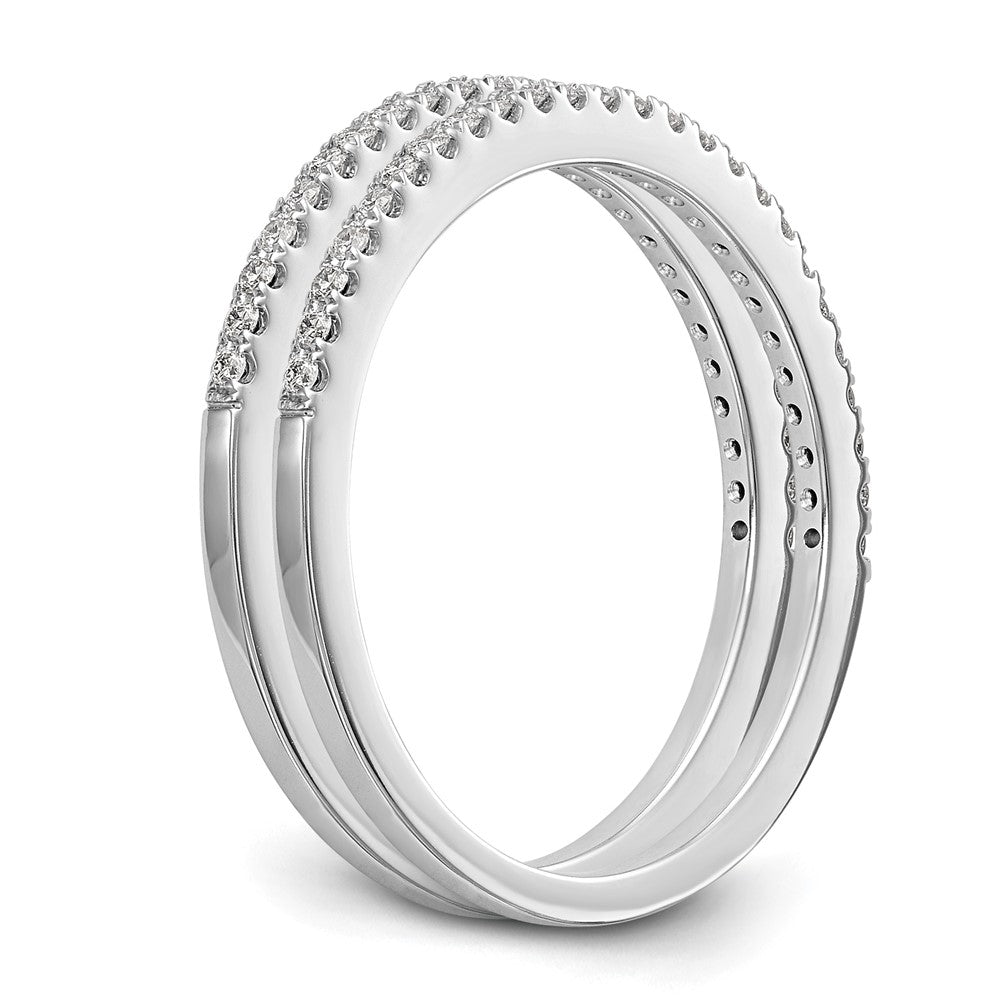 14k White Gold 1/4 carat Diamond Set of 2 Complete Wedding Bands