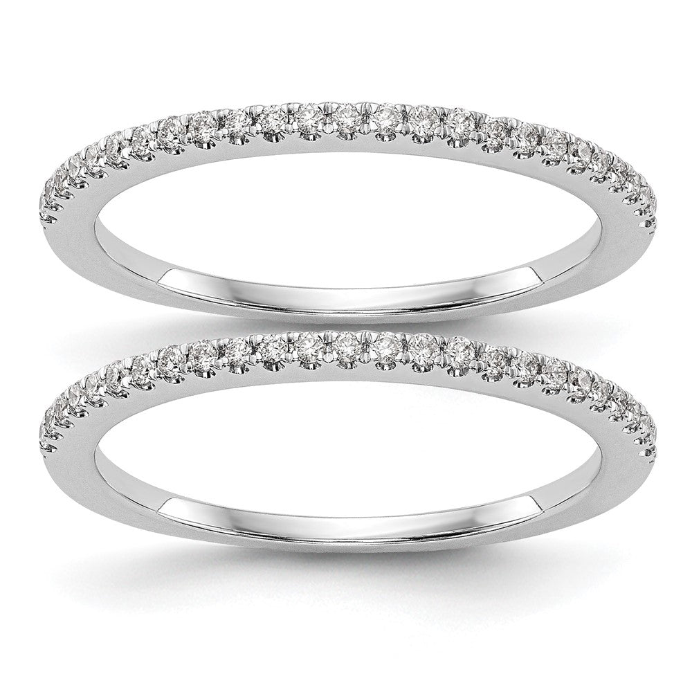 14k White Gold 1/4 carat Diamond Set of 2 Complete Wedding Bands