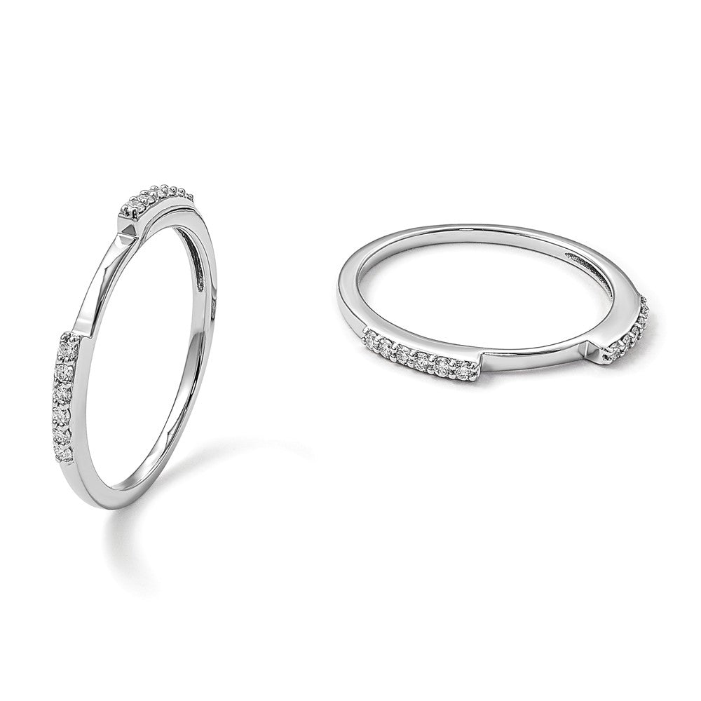14k White Gold 1/4 carat Diamond Set of 2 Complete Wedding Bands
