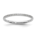 14k White Gold 1/10 carat Diamond Complete Wedding Band