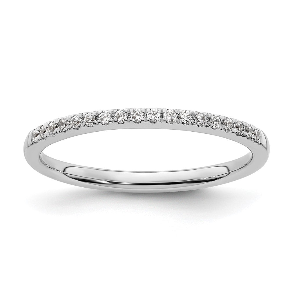 14k White Gold 1/10 carat Diamond Complete Wedding Band