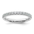 14k White Gold 3/8 carat Diamond Complete Wedding Band