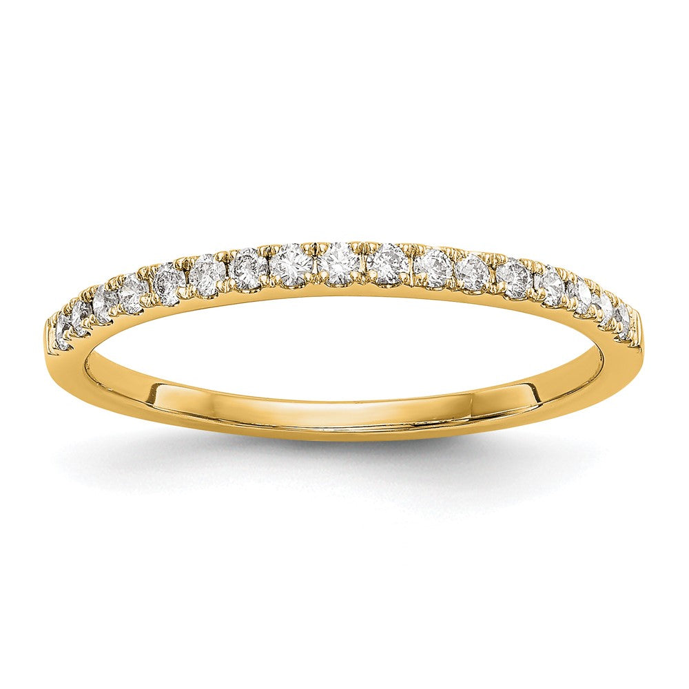 14K Yellow Gold Round Diamond Wedding Band