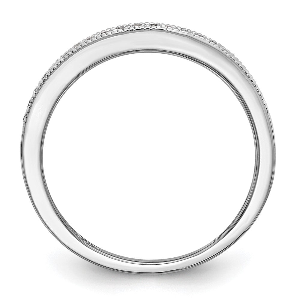 14k White Gold 1/8 carat Diamond Set of 2 Complete Wedding Bands