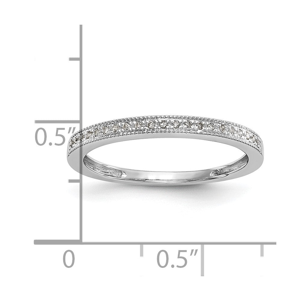 14k White Gold 1/8 carat Diamond Set of 2 Complete Wedding Bands